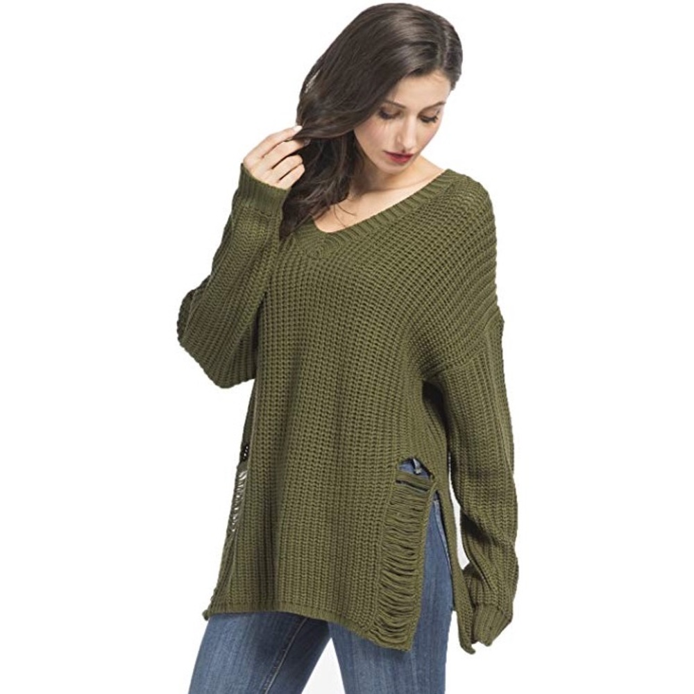 🍃Womens Side Slit Knitted Sweater🍃
